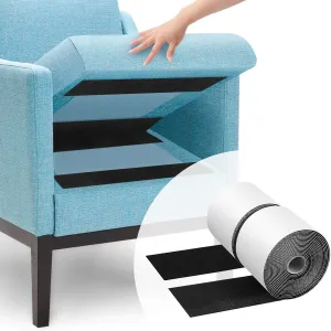 4.4''×16.5 Feet Black Heavy Duty Hook and Loop Tape Adhesive, Keep Couch Cushions from Sliding or Blowing at Outdoor, Picture Wall Hanging, No Punching Wall Mounting, Keep Your Carpet Rugs in Place