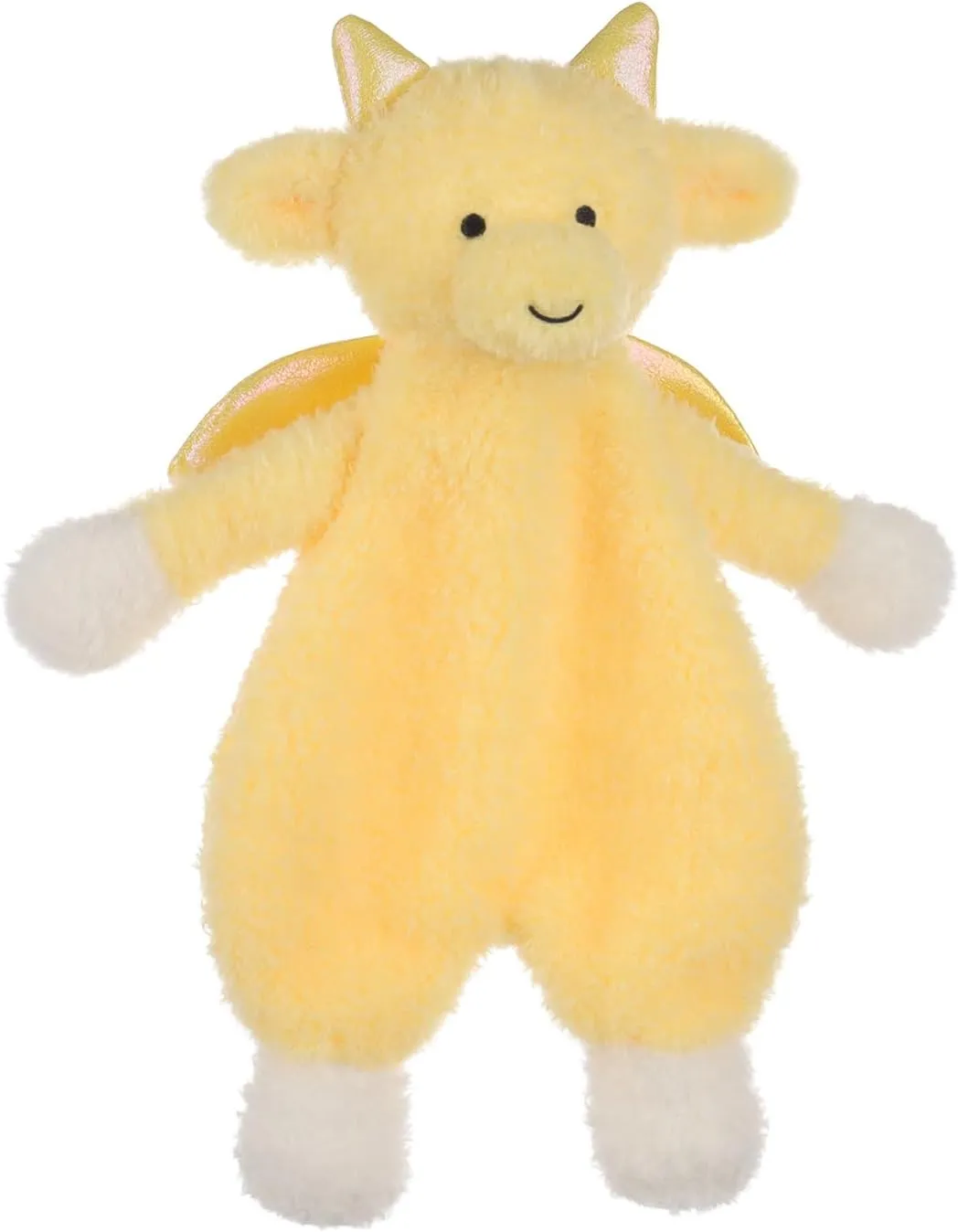 Apricot Lamb Dragon Soft Loveys for Babies, Security Blanket for Baby Boy and Girl, 10.3 Inches for Infant and Toddlers (Yellow)