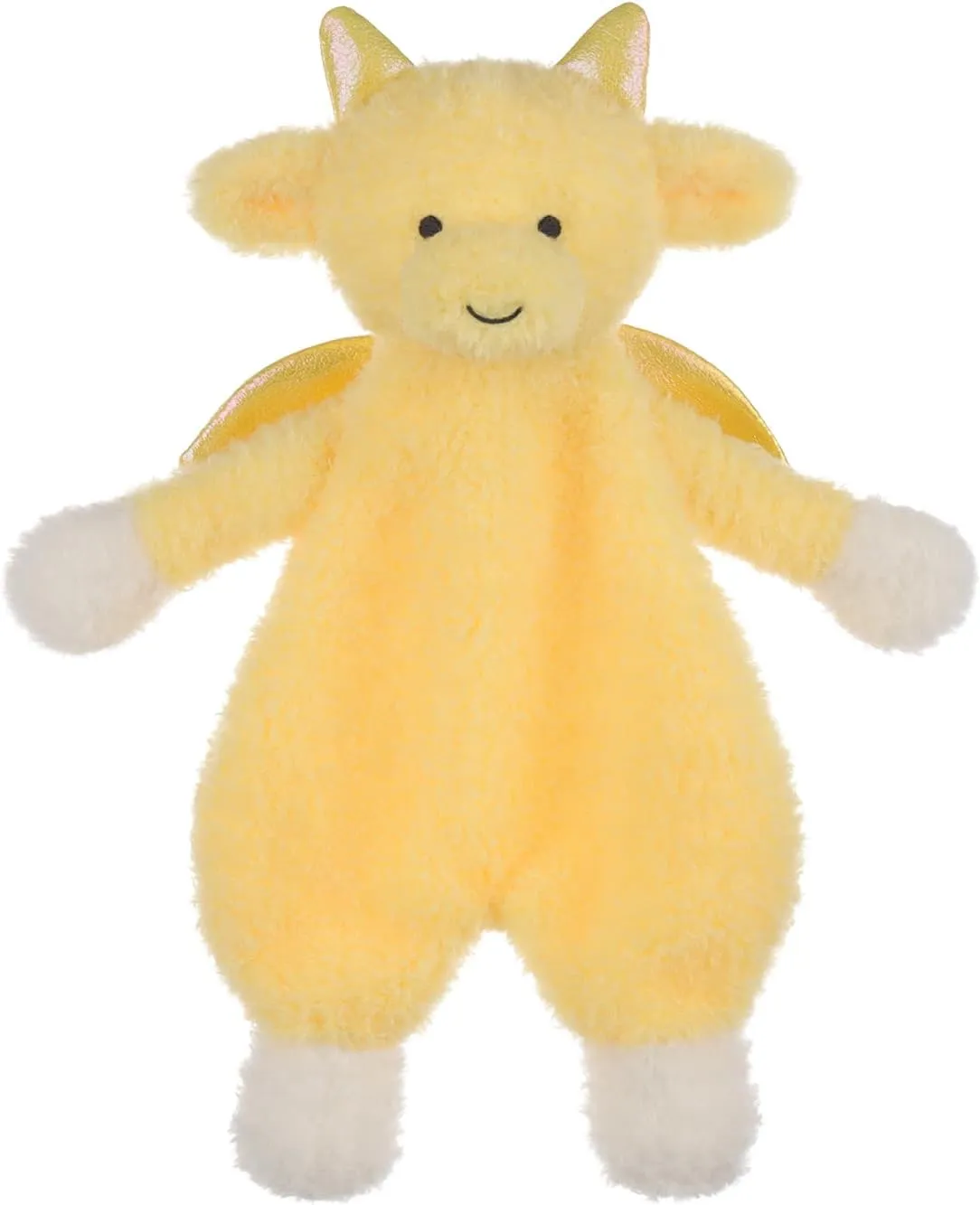 Apricot Lamb Dragon Soft Loveys for Babies, Security Blanket for Baby Boy and Girl, 10.3 Inches for Infant and Toddlers (Yellow)
