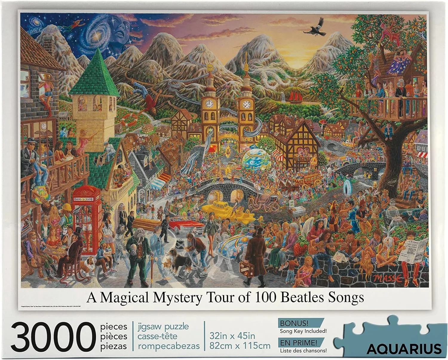 Aquarius The Beatles Magical Mystery Tour (3000 Piece Jigsaw Puzzle) - Officially Licensed Beatles Merchandise & Collectibles - Glare Free - Precision Fit - 32 x 45 Inches