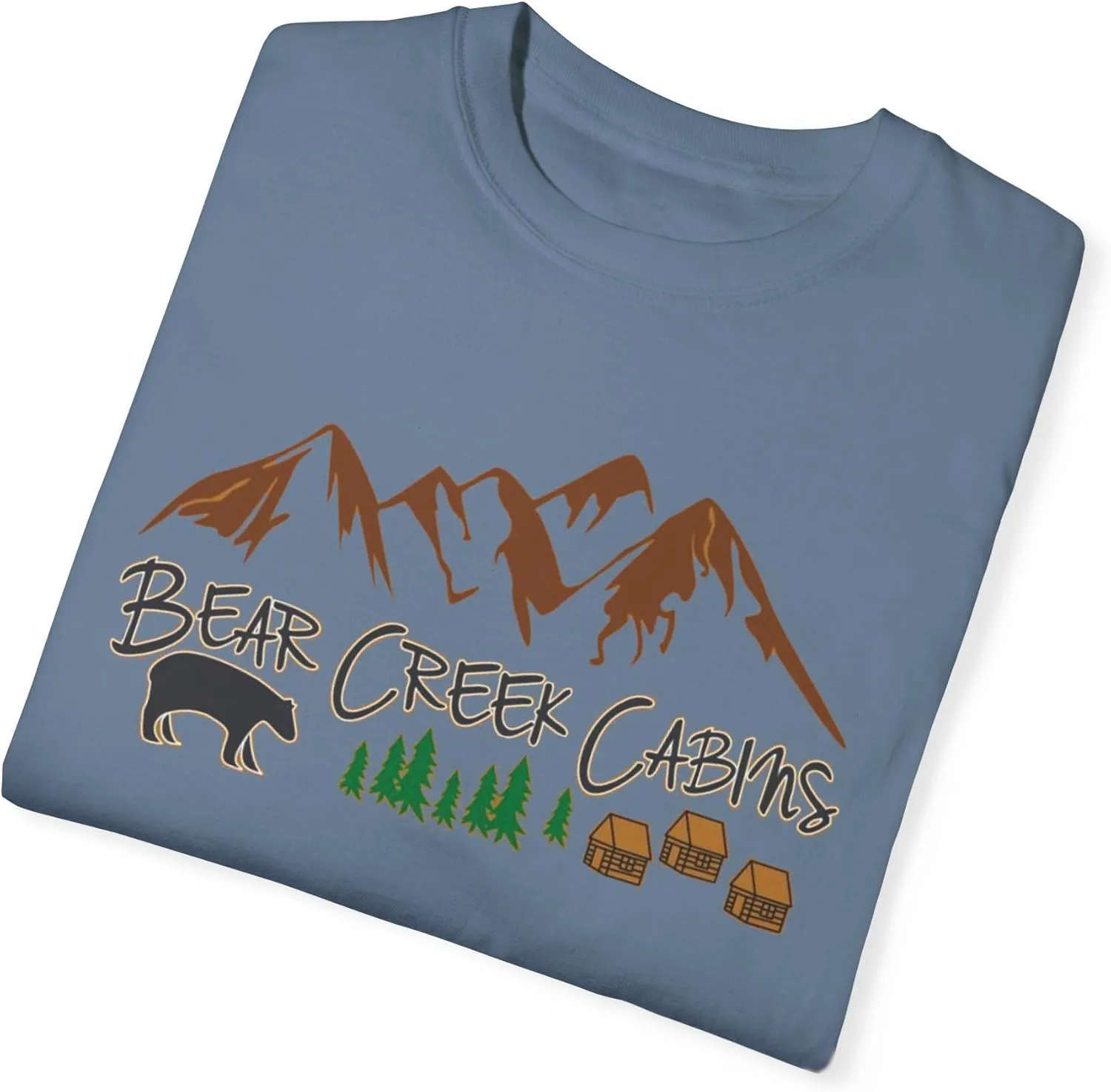 Bear Creek Cabins T-Shirt, Mountain Retreat Nature Tee, Rustic Lodge Outdoor Shirt, Wilderness Camping Top, Forest Adventure