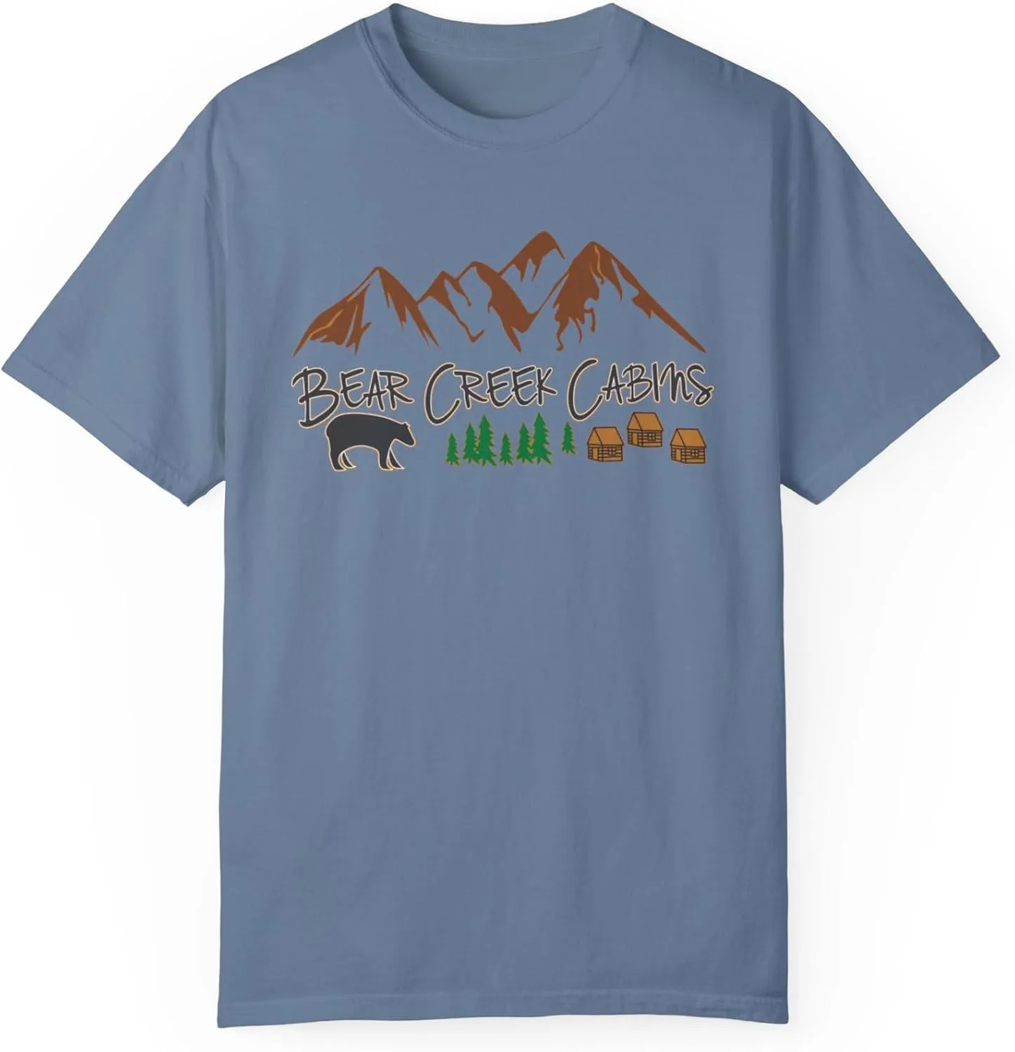 Bear Creek Cabins T-Shirt, Mountain Retreat Nature Tee, Rustic Lodge Outdoor Shirt, Wilderness Camping Top, Forest Adventure