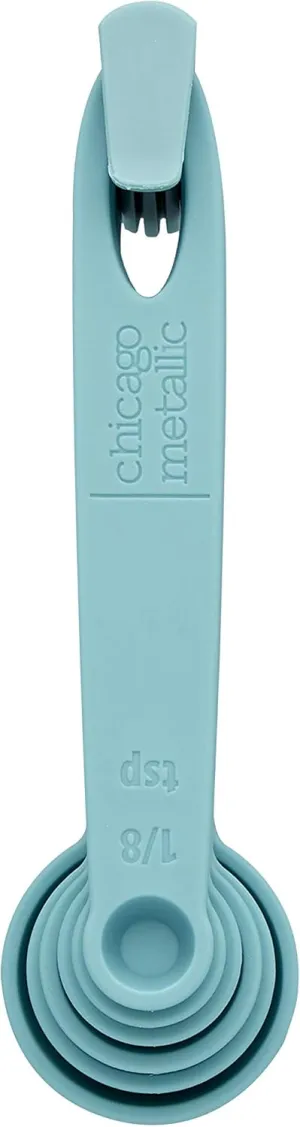 Chicago Metallic Plastic Measuring Spoons, Set Of 6, Aqua