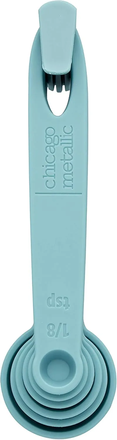 Chicago Metallic Plastic Measuring Spoons, Set Of 6, Aqua