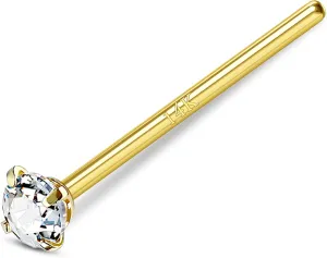 COCHARM 18g 14k Real Gold Custom Bendable Fishtail Nose Rings Diamond Nose Stud Ring Piercing Jewelry for Women Men CZ