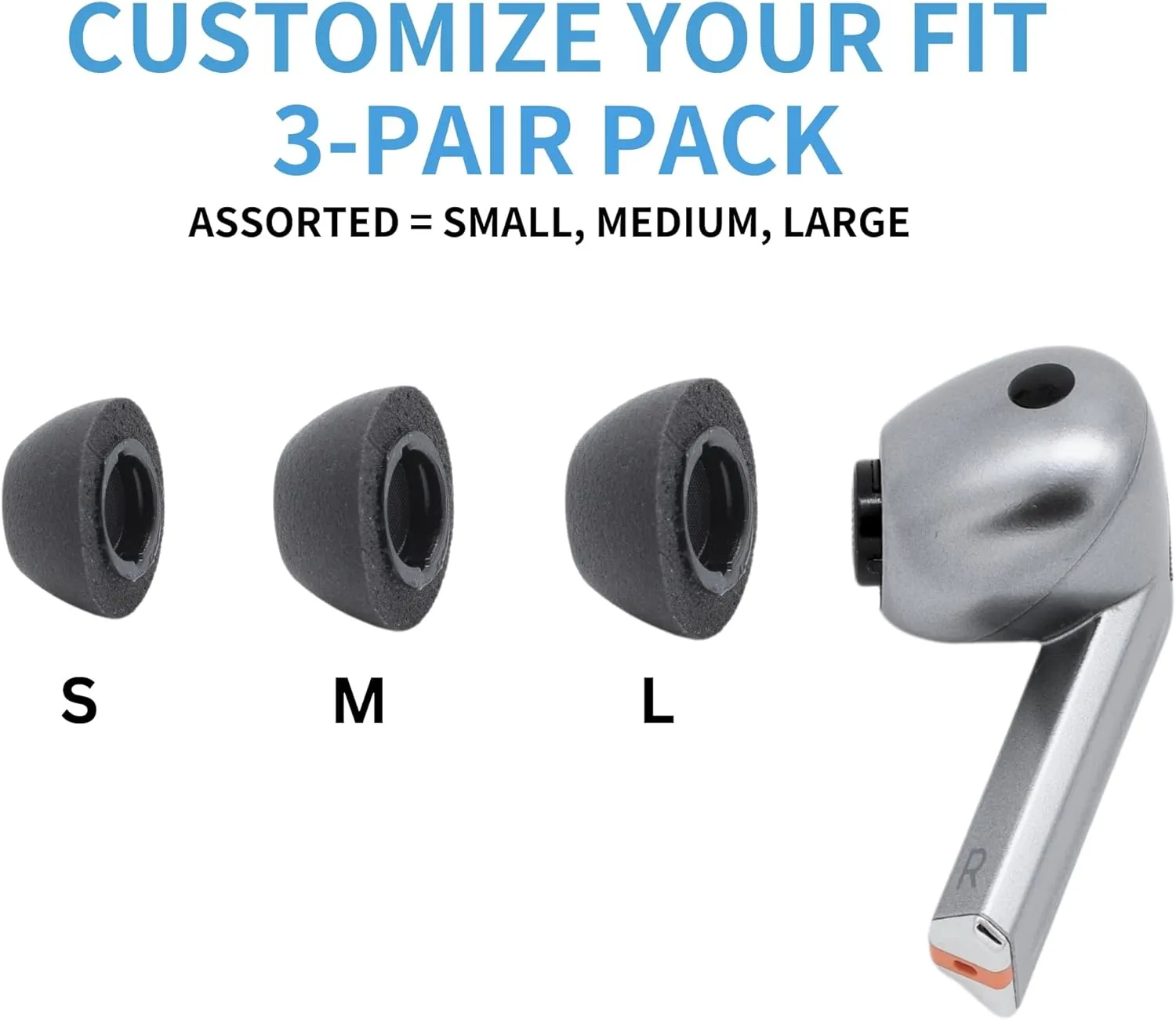 Comply TrueGrip | Premium Memory Foam Replacement Earbud Tips for Samsung Galaxy Buds3 Pro | Enhanced Comfort, Secure Fit, Superior Noise Isolation, Removal & Cleaning Tool | Black, Large (3 Pairs)