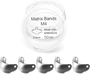 Dental Sectional Matrix System Dental Matrix Ring and Band Set, Dental Sectional Matrix Bands Ring, Dental Clip Clamp Ring, Matrix Bands for Dental Restorations.-6.5mm50pcs