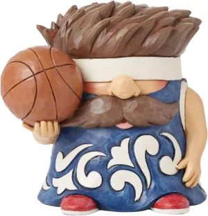 Enesco Jim Shore Heartwood Creek Athletes Basketball Player Slam Dunk Gnome Miniature Figurine- Stone Resin Hand Painted Crafted Collectible Gnomes Mini Figurines Home Decor Statue, 3.875 Inch