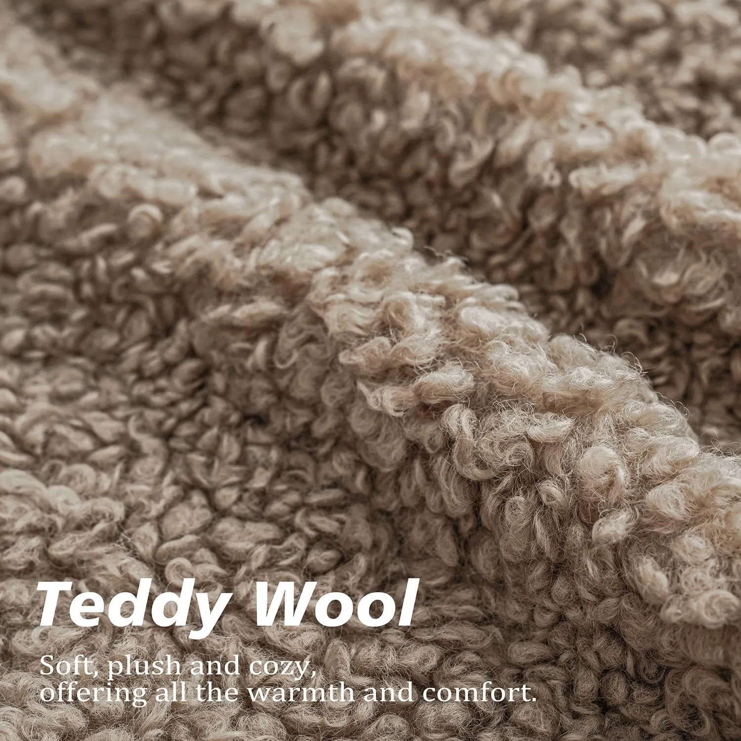 Foindtower 2 Pieces 22x22 Inch Khaki, Faux Fur Throw Pillow Cover Accent Sherpa Pillow Fuzzy Soft Pillowcases Sheepskin Decorative Fleece Cushion Case for Bed Couch Living Room