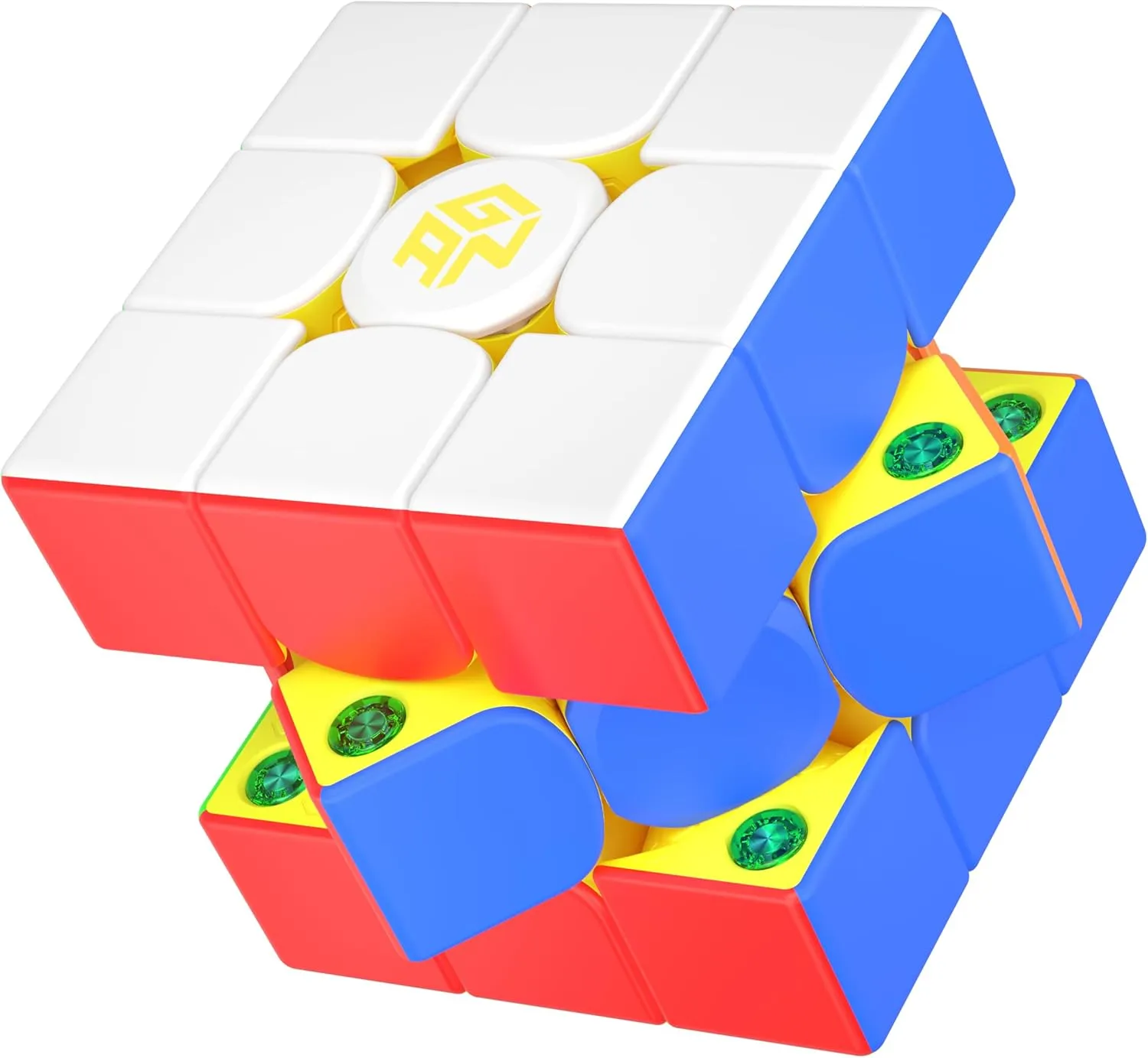 GAN 356 M E Golden, Magnetic Speed Cube 3x3 Stickerless Magic Cube, 48 Magnets GES Pro  Customized 12 Tension Setting Puzzle Toys for Children Kids Adult, Gan 356M Upgraded Version