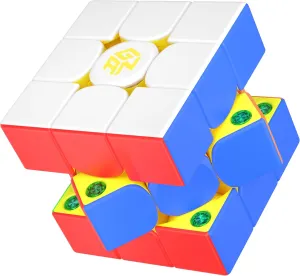 GAN 356 M E Golden, Magnetic Speed Cube 3x3 Stickerless Magic Cube, 48 Magnets GES Pro  Customized 12 Tension Setting Puzzle Toys for Children Kids Adult, Gan 356M Upgraded Version