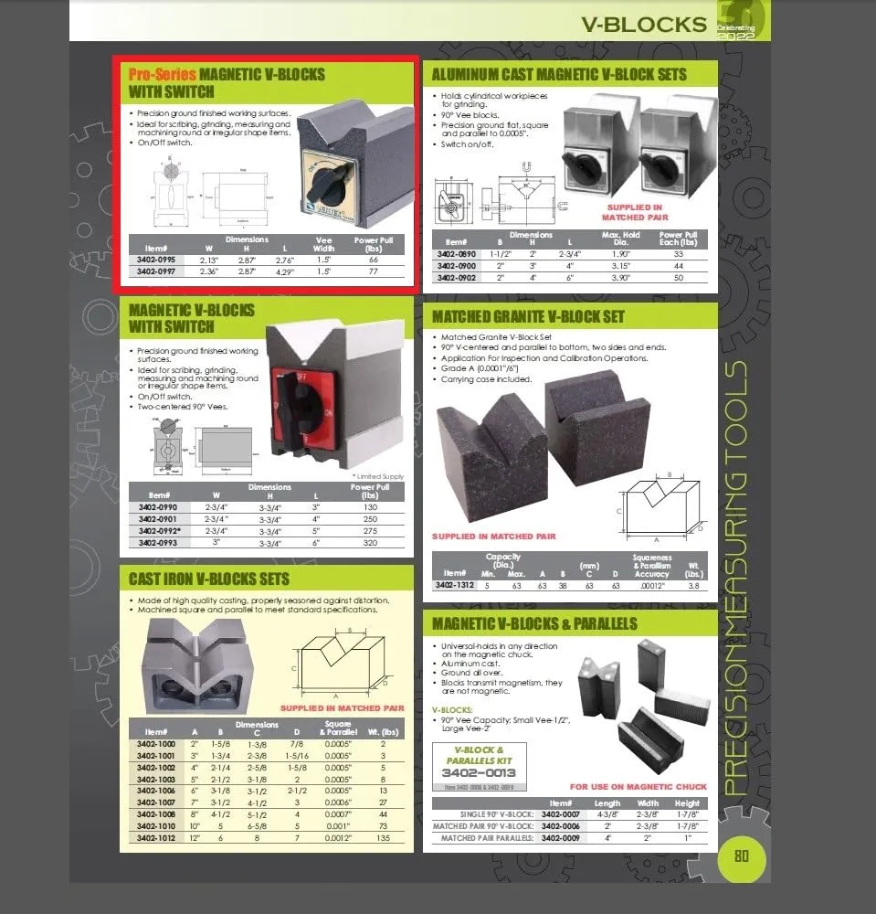 HHIP Vertex 2.87 X 2.13 X 2.76 INCH Magnetic V-Block with Switch (3402-0995)
