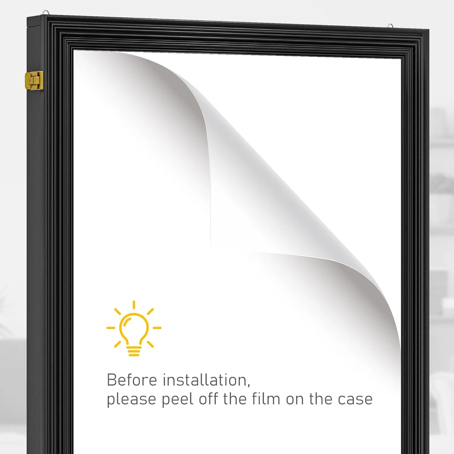 HOMCOM 24" x 32" Jersey Frame Display Case, UV-Resistant Jersey Shadow Box with 2 Keys, Hanger, Black