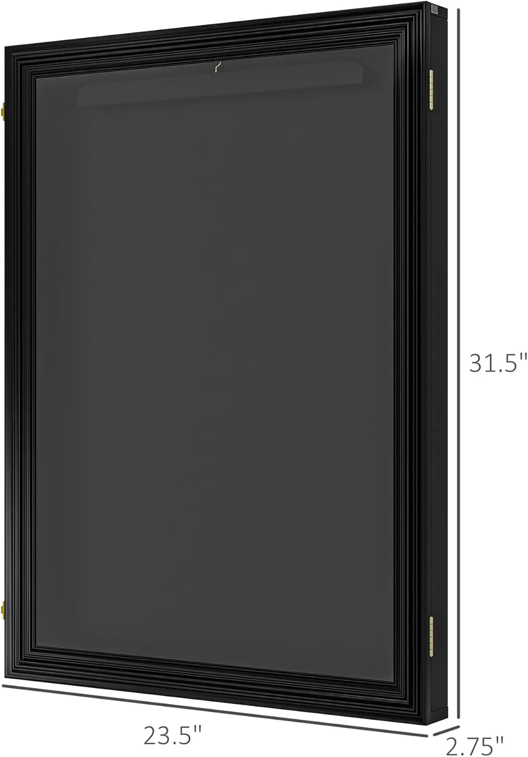 HOMCOM 24" x 32" Jersey Frame Display Case, UV-Resistant Jersey Shadow Box with 2 Keys, Hanger, Black
