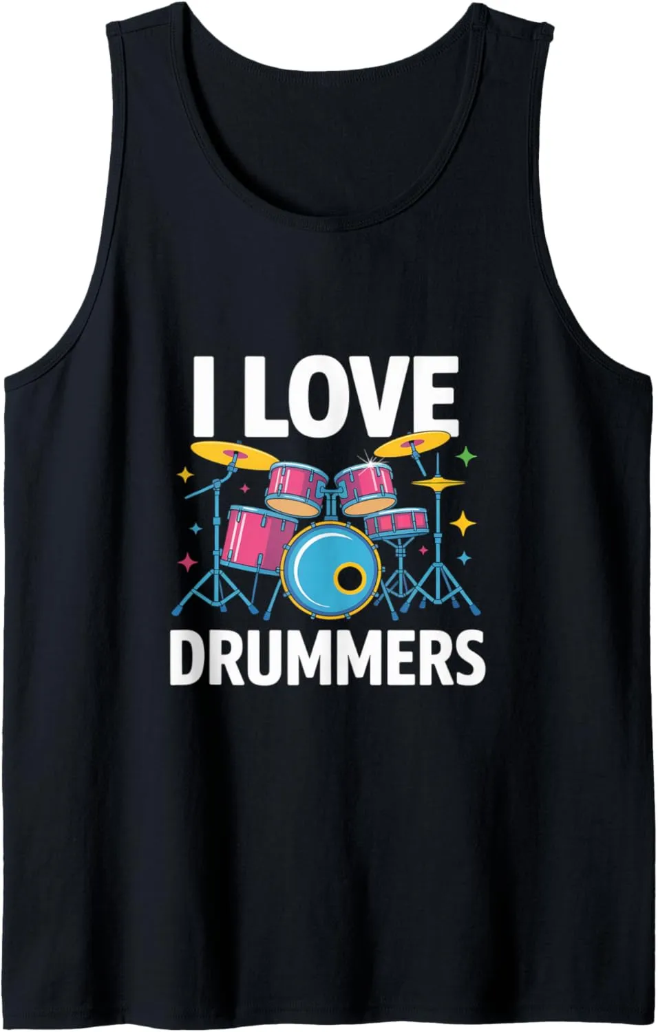 I Love Drummers Colorful Drum Kit Vibes Tank Top