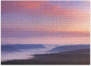 Jigsaw Puzzles 500 Pieces for Adult Autumn Sunrise Mountainous Rural Area Puzzle Game for Family Wooden Puzzle Toy Educational Games Puzzles for Home Decor