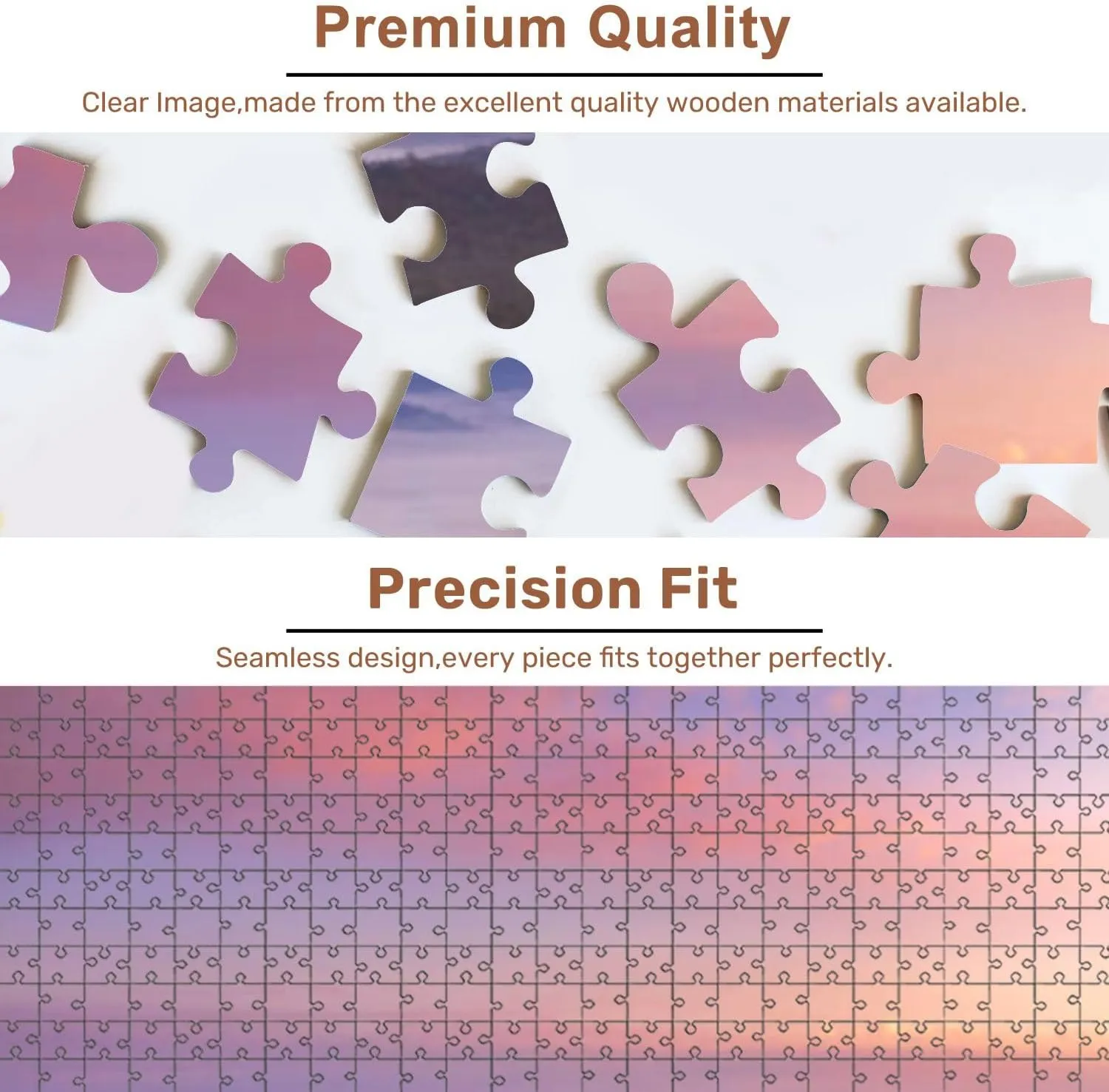 Jigsaw Puzzles 500 Pieces for Adult Autumn Sunrise Mountainous Rural Area Puzzle Game for Family Wooden Puzzle Toy Educational Games Puzzles for Home Decor