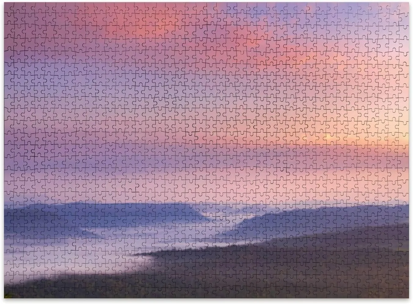Jigsaw Puzzles 500 Pieces for Adult Autumn Sunrise Mountainous Rural Area Puzzle Game for Family Wooden Puzzle Toy Educational Games Puzzles for Home Decor