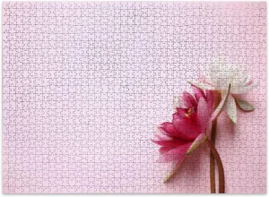 Jigsaw Puzzles 500 Pieces for Adult Beautiful Blooming Lotus Flowers Pink Flat Lay Puzzle Game for Family Wooden Puzzle Toy Educational Games Puzzles for Home Decor