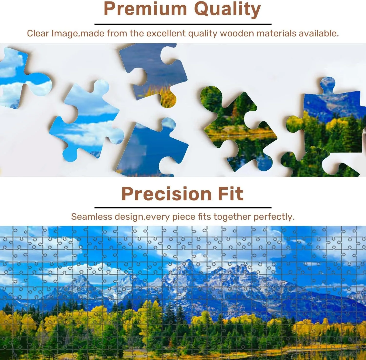 Jigsaw Puzzles 500 Pieces for Adult Beaver Pond Grand Teton National Park Puzzle Game for Family Wooden Puzzle Toy Educational Games Puzzles for Home Decor