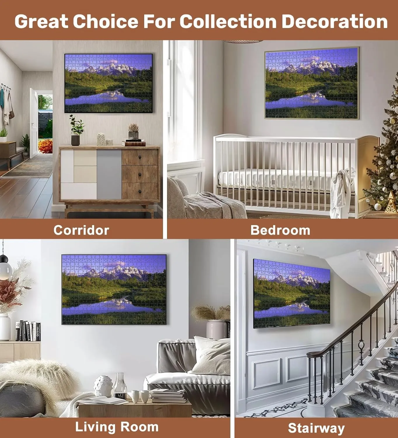 Jigsaw Puzzles 500 Pieces for Adult Dawn Grand Teton National Park Puzzle Game for Family Wooden Puzzle Toy Educational Games Puzzles for Home Decor