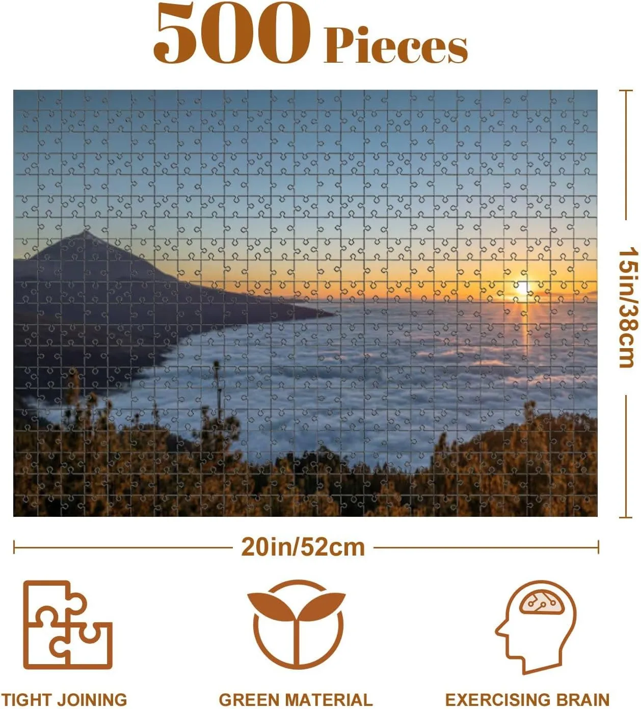 Jigsaw Puzzles 500 Pieces for Adult el teide Tenerife Puzzle Game for Family Wooden Puzzle Toy Educational Games Puzzles for Home Decor