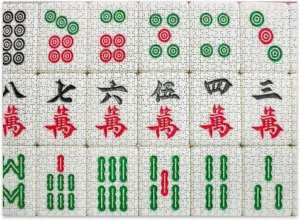Jigsaw Puzzles 500 Pieces for Adult Mahjong Puzzle Game for Family Wooden Puzzle Toy Educational Games Puzzles for Home Decor