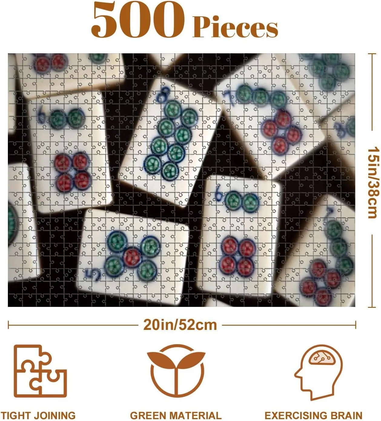 Jigsaw Puzzles 500 Pieces for Adult Mahjong Set Puzzle Game for Family Wooden Puzzle Toy Educational Games Puzzles for Home Decor