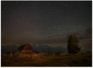 Jigsaw Puzzles 500 Pieces for Adult Moulton Barn Grand Teton National Park Puzzle Game for Family Wooden Puzzle Toy Educational Games Puzzles for Home Decor