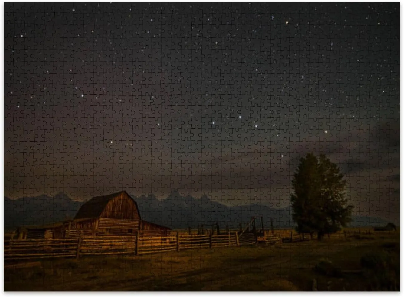 Jigsaw Puzzles 500 Pieces for Adult Moulton Barn Grand Teton National Park Puzzle Game for Family Wooden Puzzle Toy Educational Games Puzzles for Home Decor