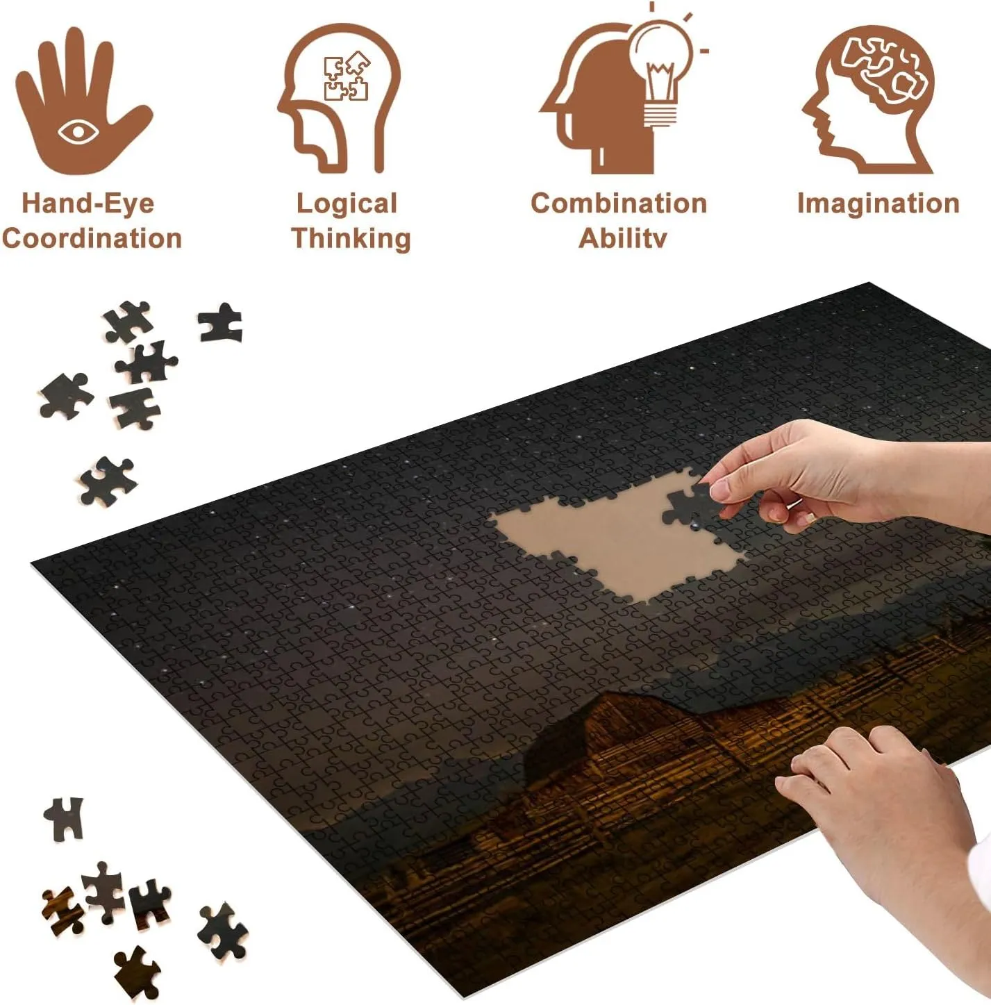 Jigsaw Puzzles 500 Pieces for Adult Moulton Barn Grand Teton National Park Puzzle Game for Family Wooden Puzzle Toy Educational Games Puzzles for Home Decor