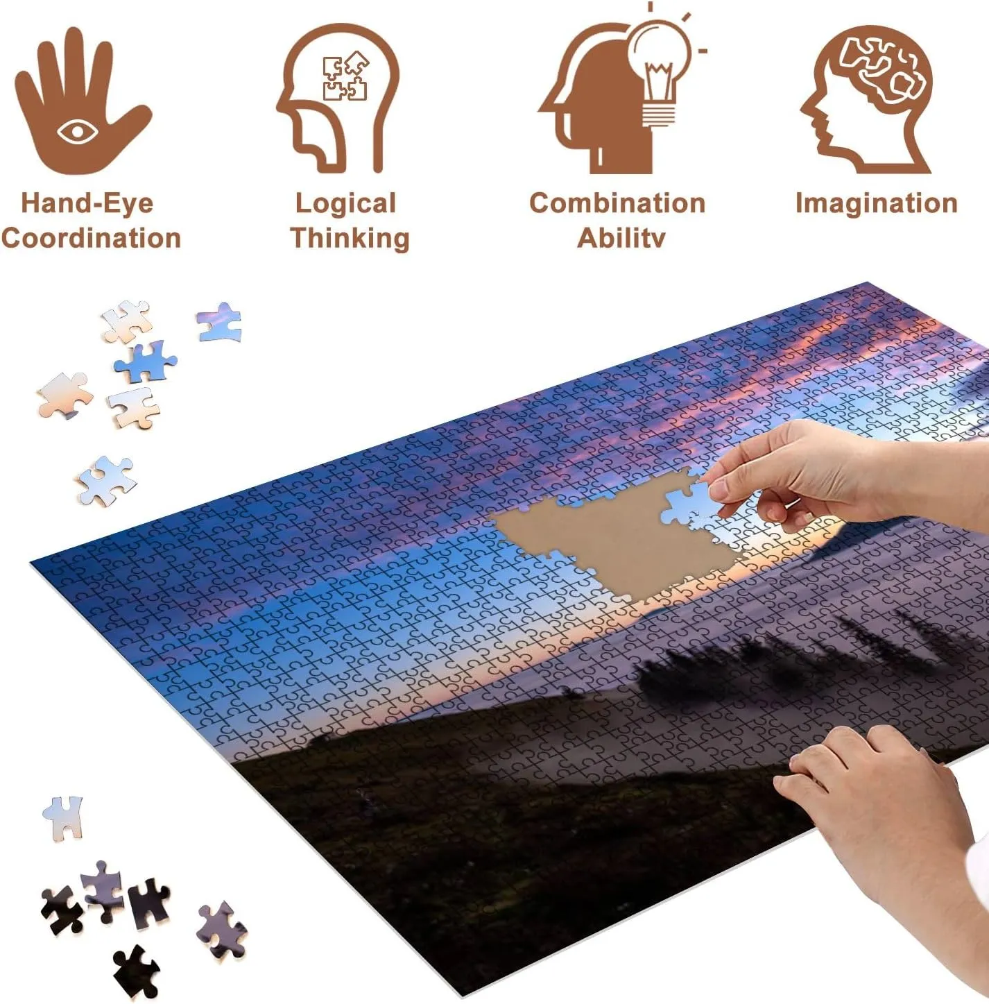 Jigsaw Puzzles 500 Pieces for Adult Mountain Landscape Puzzle Game for Family Wooden Puzzle Toy Educational Games Puzzles for Home Decor