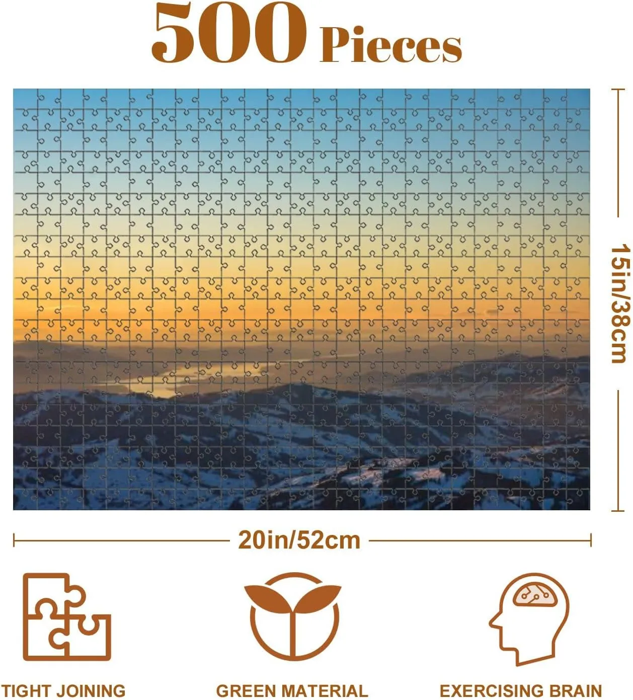 Jigsaw Puzzles 500 Pieces for Adult S ntis Peak Mountain Switzerland Spectacular View Sunset Winter Snow Puzzle Game for Family Wooden Puzzle Toy Educational Games Puzzles for Home Decor