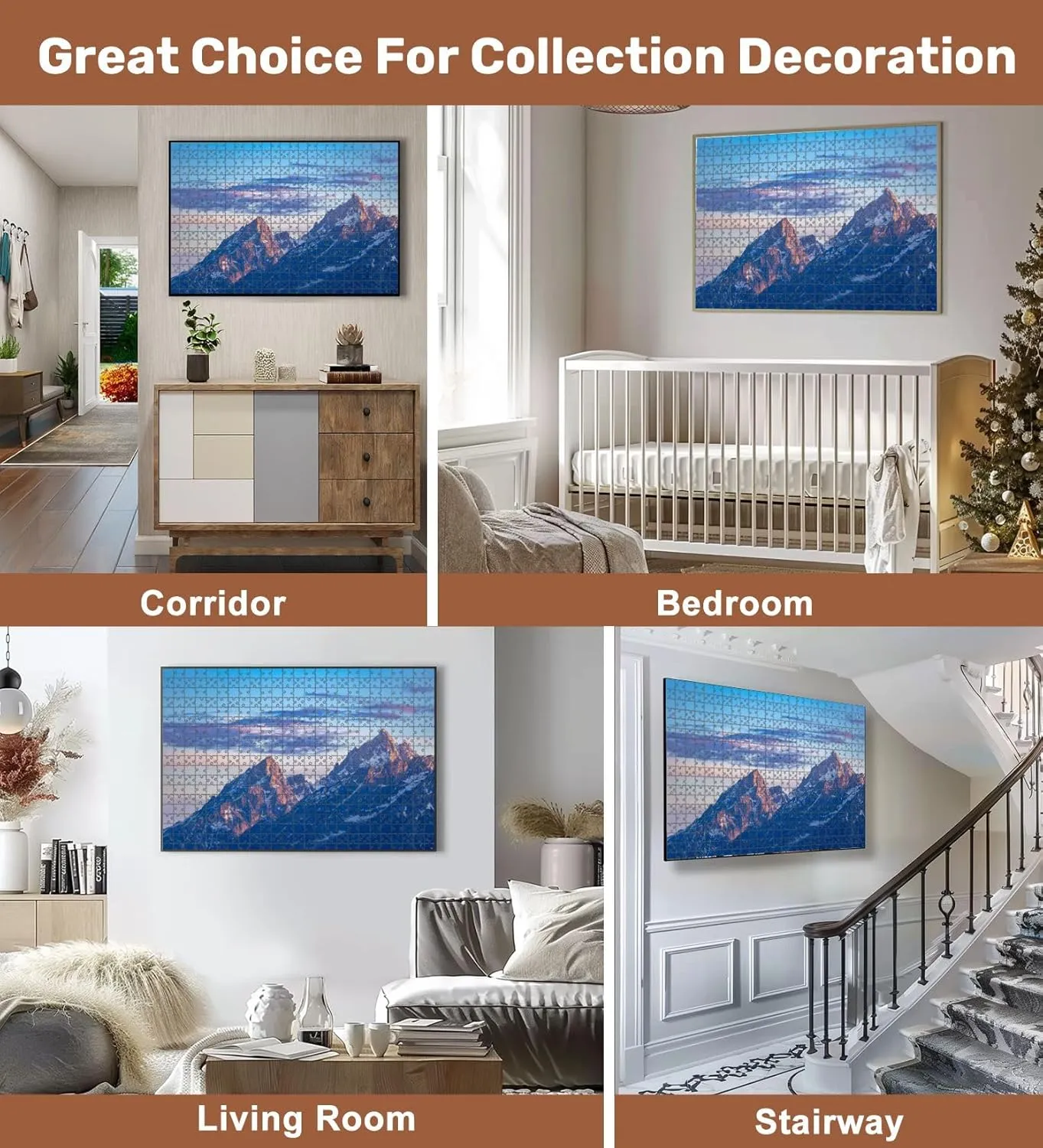 Jigsaw Puzzles 500 Pieces for Adult Sunrise Grand Teton National Park Wyoming Puzzle Game for Family Wooden Puzzle Toy Educational Games Puzzles for Home Decor