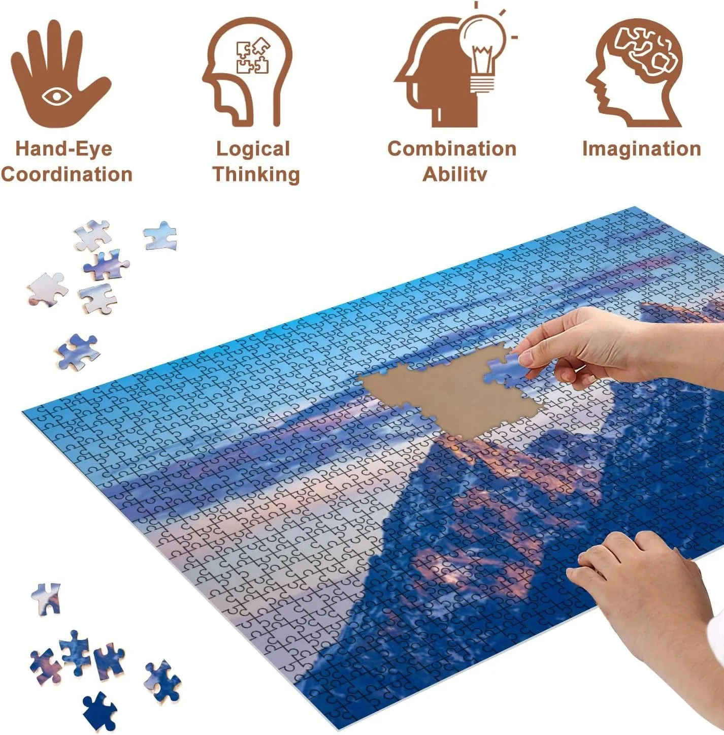 Jigsaw Puzzles 500 Pieces for Adult Sunrise Grand Teton National Park Wyoming Puzzle Game for Family Wooden Puzzle Toy Educational Games Puzzles for Home Decor
