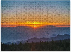 Jigsaw Puzzles 500 Pieces for Adult Sunset Behind Island Puzzle Game for Family Wooden Puzzle Toy Educational Games Puzzles for Home Decor
