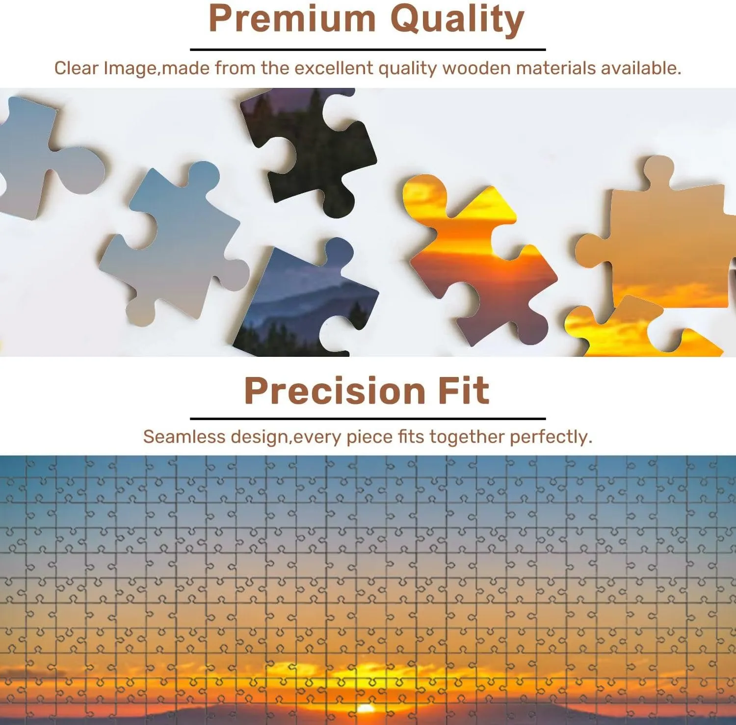 Jigsaw Puzzles 500 Pieces for Adult Sunset Behind Island Puzzle Game for Family Wooden Puzzle Toy Educational Games Puzzles for Home Decor
