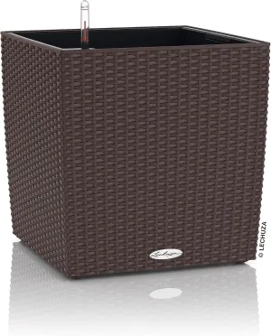 Lechuza 15375 Cube Cottage 30 Mocha Wicker Planter