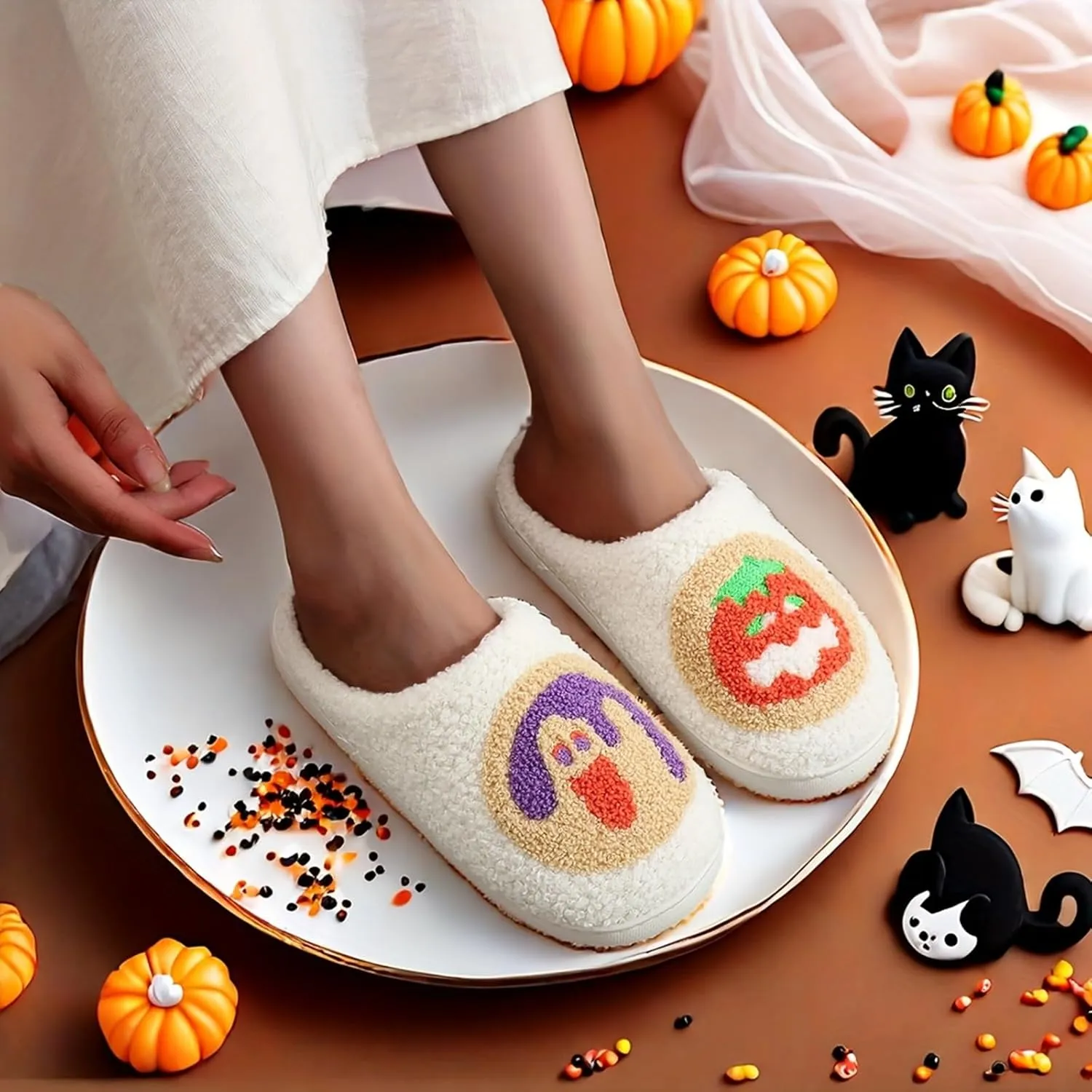 LNERIP Slippers Winter Womens Mens Fluffy Plush Slippers Animals Cute Cartoon House Slippers Cuddly Warm Shoes Indoor Outdoor Girls Women