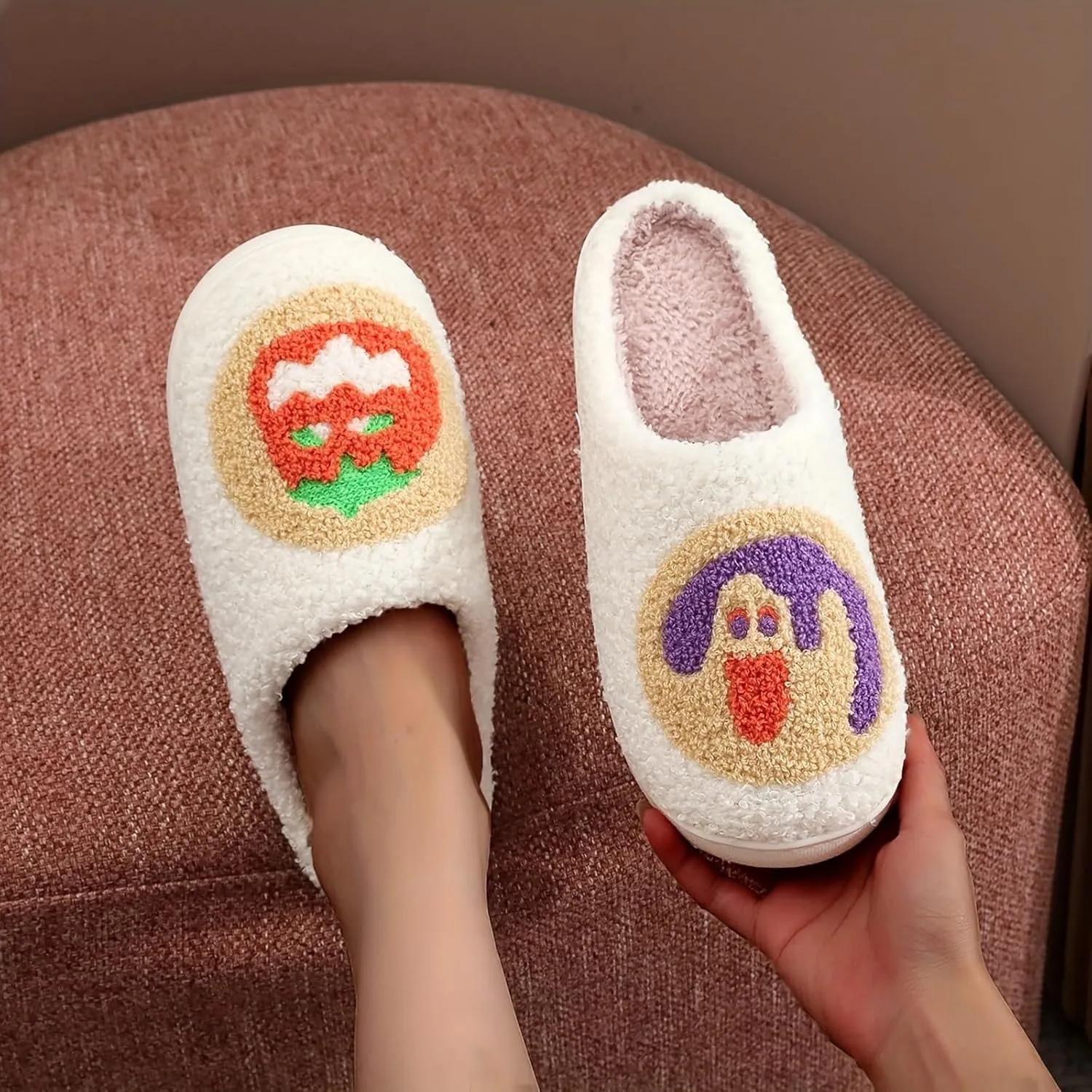 LNERIP Slippers Winter Womens Mens Fluffy Plush Slippers Animals Cute Cartoon House Slippers Cuddly Warm Shoes Indoor Outdoor Girls Women