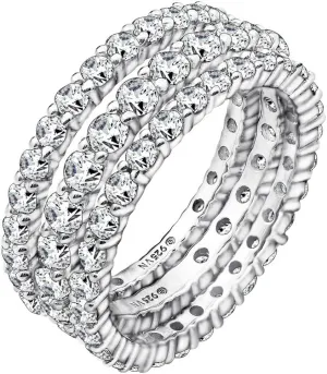 Marilyn Monroe Eternity Ring Set | 925 Sterling Silver Infinity Band Set of 3 for Women | 4.24 Carats Round Cut Cubic Zirconia CZ Simulated Diamond