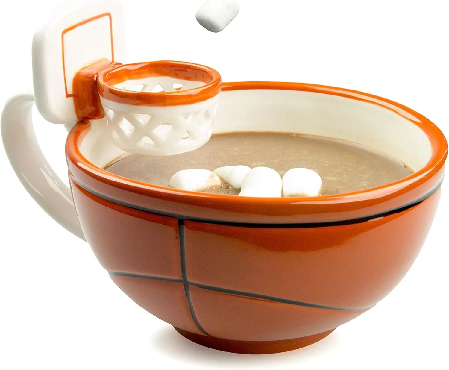 MAX'IS Creations The Mug with a Hoop Basketball Mug Novelty Hot Chocolate Coffee Mugs Sports Cereal Bowl Coach Basketball Gifts for Boys 8-12 12-14 Accessories Stuff, Father's Day Gift,16oz