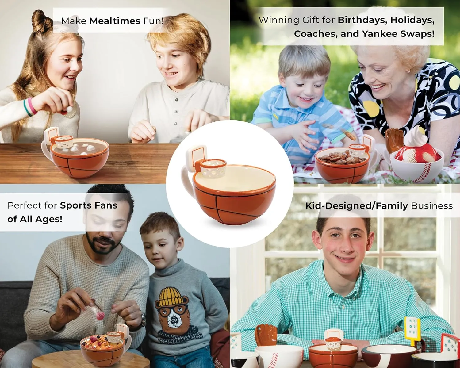 MAX'IS Creations The Mug with a Hoop Basketball Mug Novelty Hot Chocolate Coffee Mugs Sports Cereal Bowl Coach Basketball Gifts for Boys 8-12 12-14 Accessories Stuff, Father's Day Gift,16oz