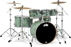 Pacific Drums & Percussion Drum Set PDP Concept Maple 7-Piece, Satin Seafoam Shell Pack (PDCM2217SF)