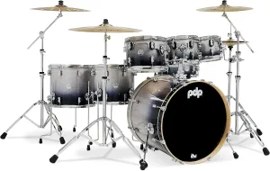 PDP By DW 7-Piece Concept Maple Shell Pack with Chrome Hardware Silver to Black Fade