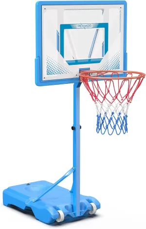 PEXMOR Pool Basketball Hoop & vplleyball Poolside, Portable for Swimming Pool, Upgraded Water Basketball Backboard Stand for Pool Indoor Outdoor