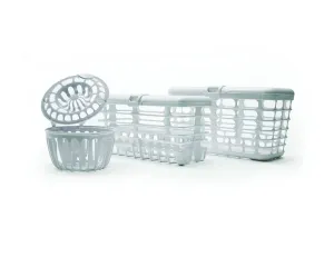 Prince Lionheart Made in USA High Capacity 3-in-1 Dishwasher and Spill Proof Vave Cleaner Basket for Toddlers & Infants Bottle Parts & Accessories | Fits all Dishwashers | 100% Recycled Plastic,White