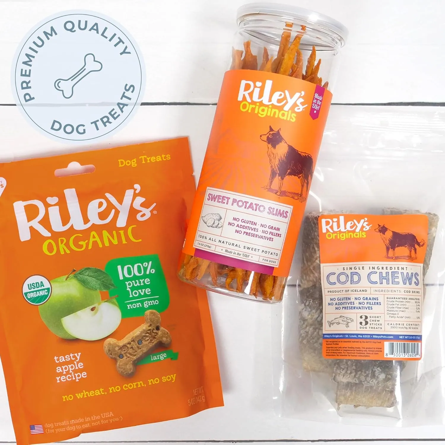 Riley's Steer Bully Sticks for Large to XL Dog Breeds - Odor Free, Single Ingredient Treat - Easily Digestible, 100% Beef Pizzle Sticks for Dogs - 12", 5ct