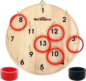Ring Toss Game,Indoor Outdoor for Kids Adults Family,Fun Tailgate or Hangs on Wall,Exciting Gift Idea, Safe & Durable Design,Includes 13 Metal Hooks and 14 Rubber Rings