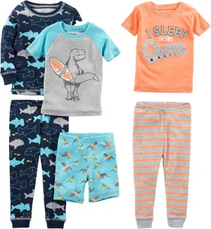 Simple Joys by Carter's Boys' 6-Piece Snug Fit Cotton Pajama Set